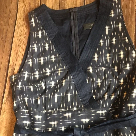 J. Crew Navy and White Patterned Dress - Picture 2 of 7